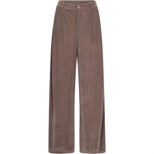 NÜ Florrie Bukser i velour, Mørk Taupe
